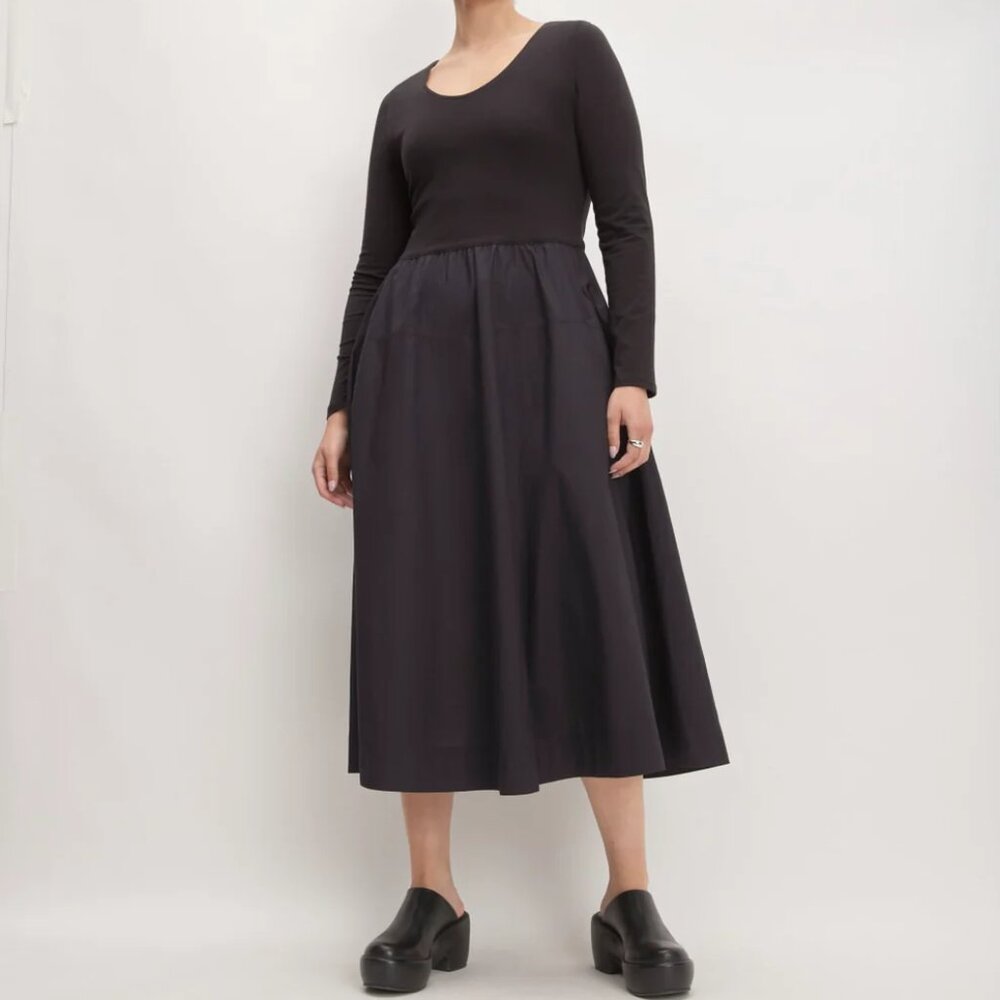 Everlane The Long-Sleeve Riviera Dress in Black, Size XS, New with Tag